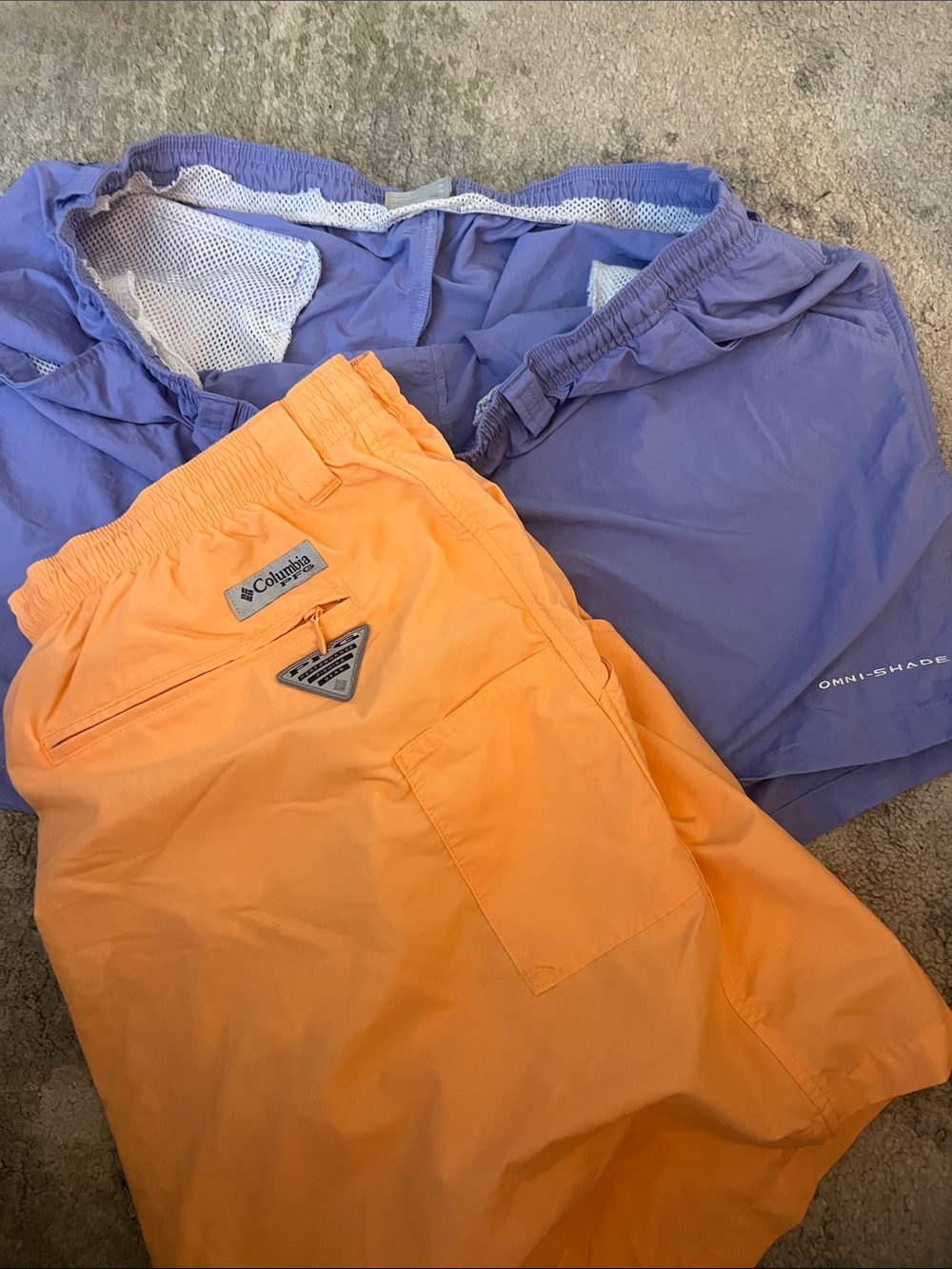 Columbia Men's Orange and Purple Athletic Shorts/Swim trunks Duo
